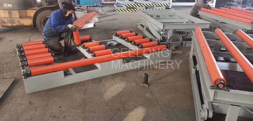 board lifter machine with conveying roller on the top