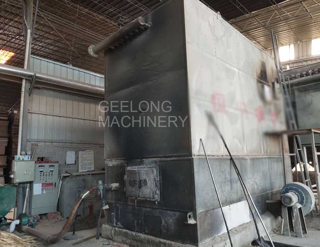 Sanding powder extruding machine connecting with boiler machine