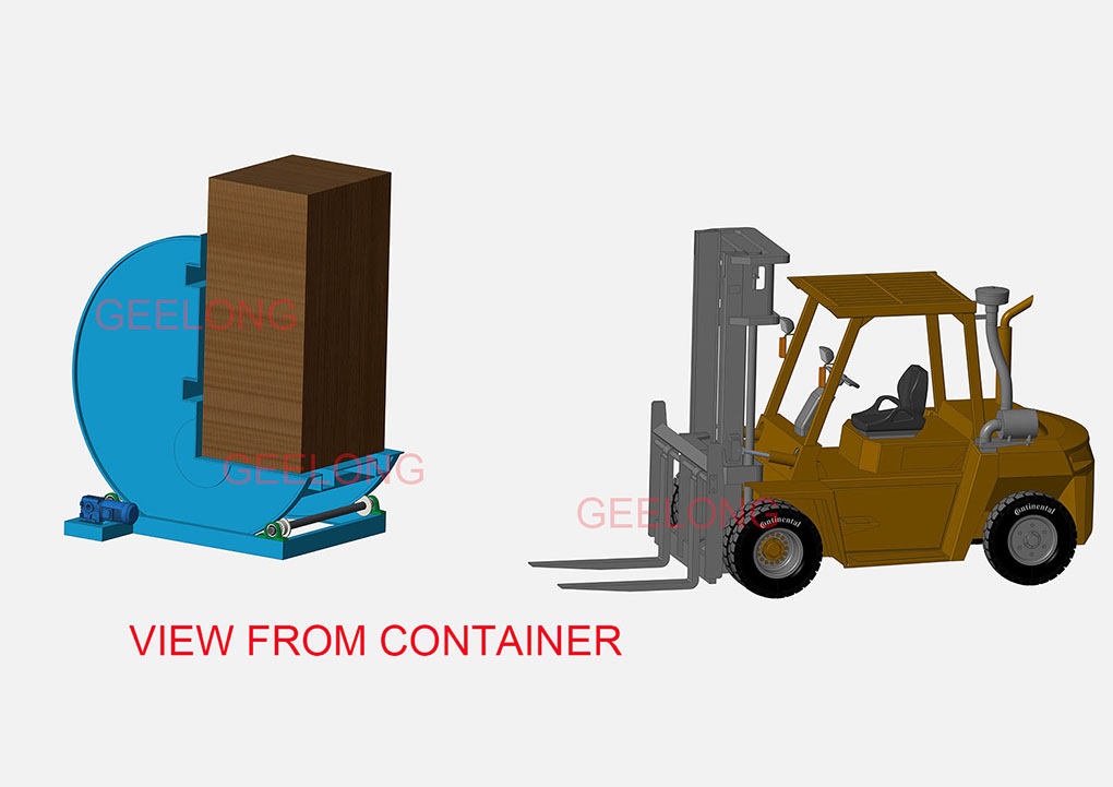 90° board overturning machine for container board unloading