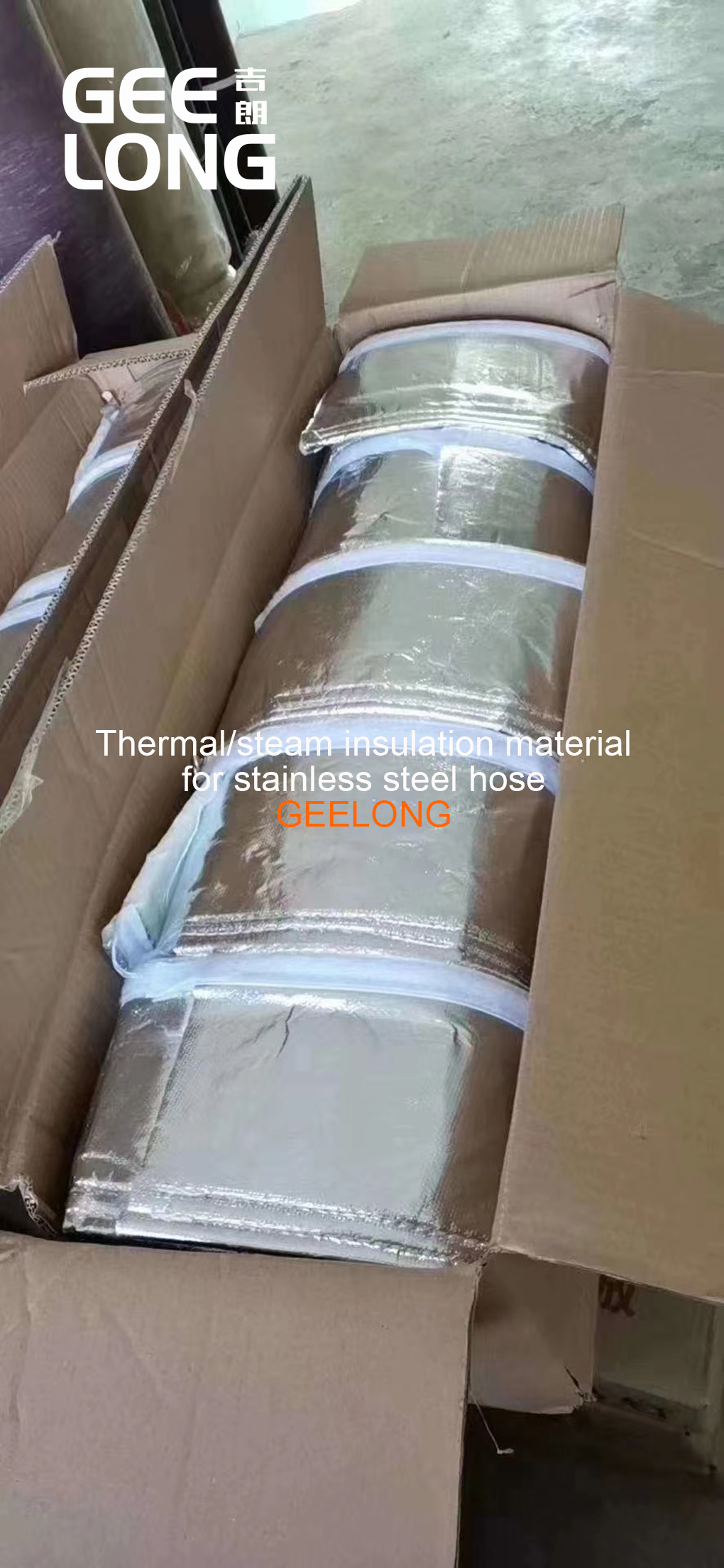 Thermal/steam insulation material for stainless steel hose