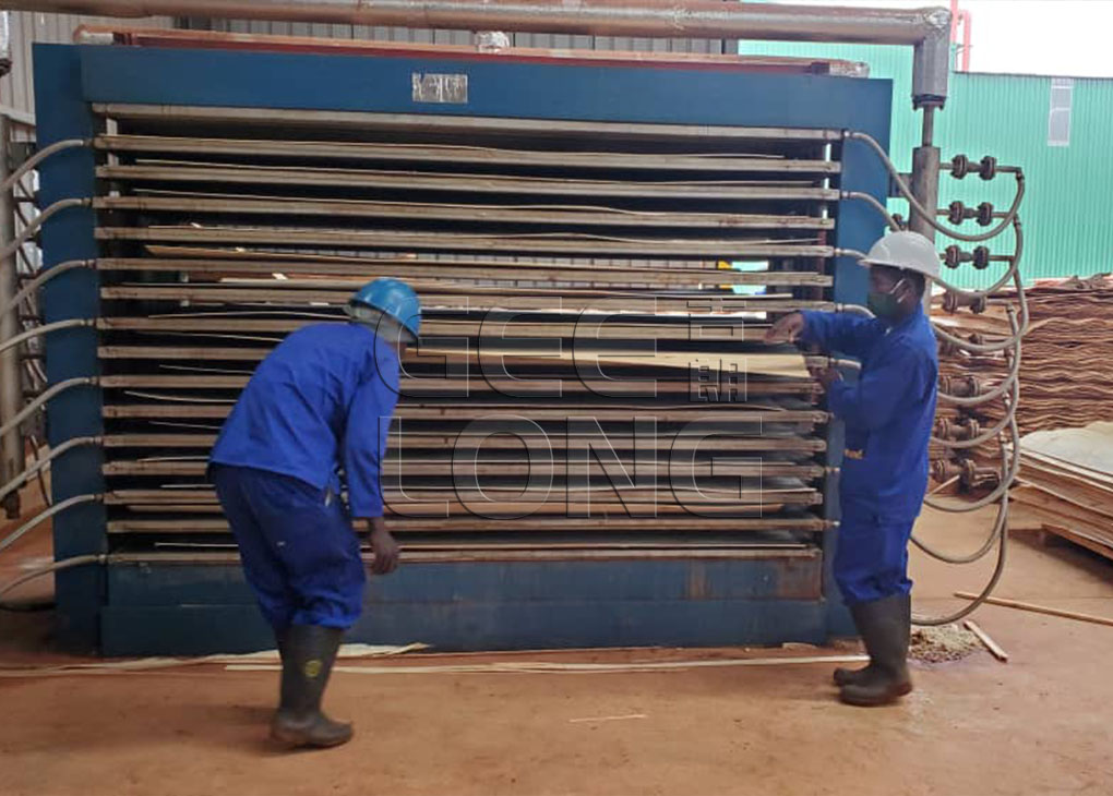 China GEELONG plywood machine at Africa