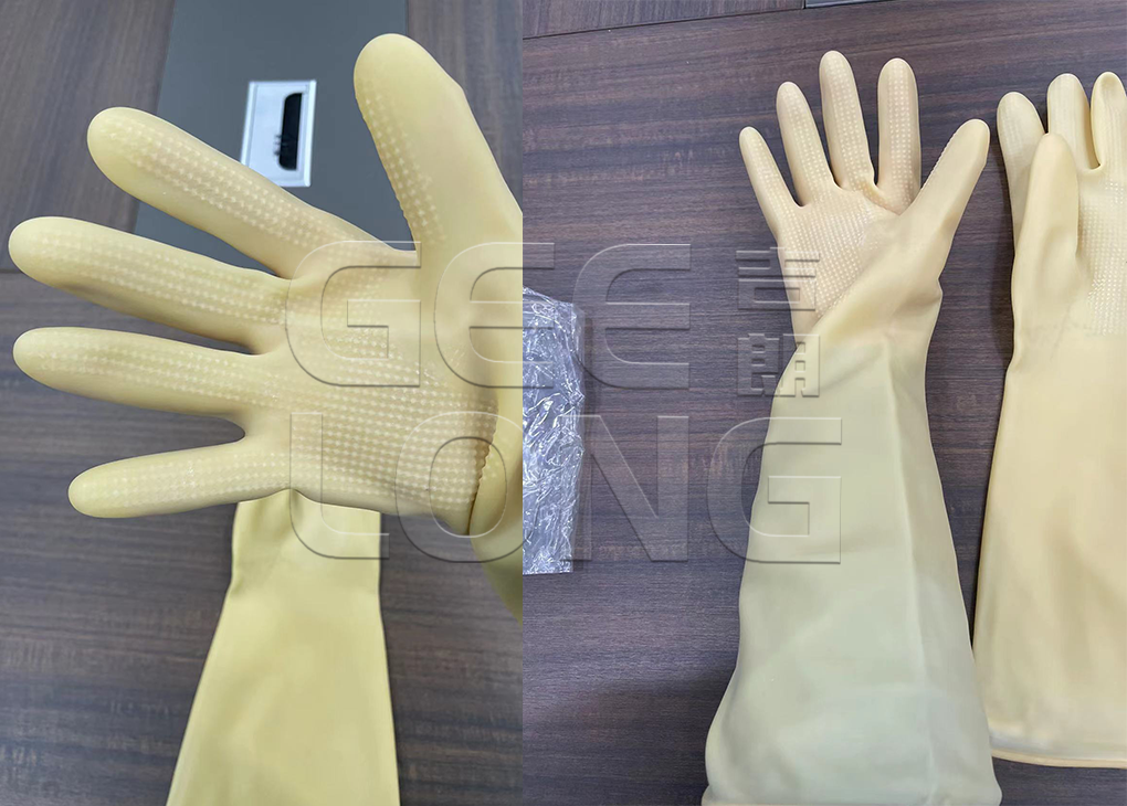 latex gloves for glue spreader machine working station