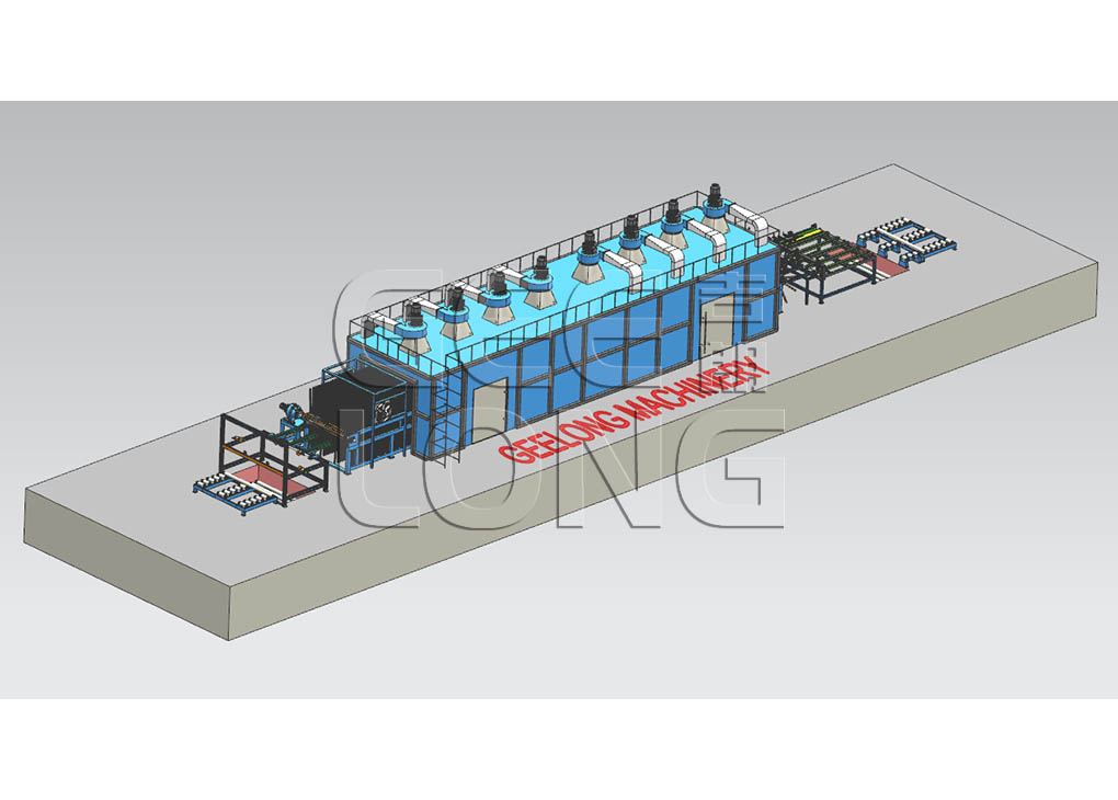 Plywood putty line with drying room