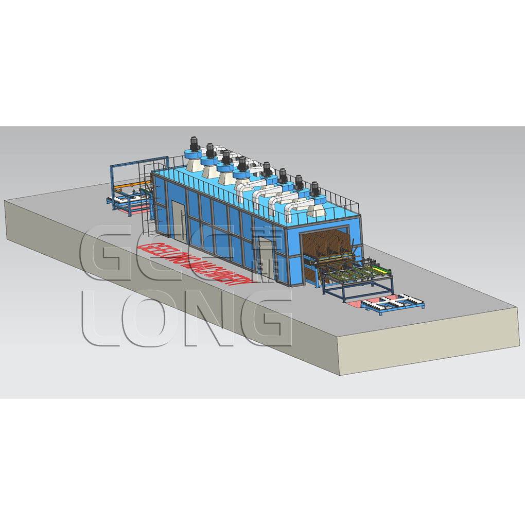 Plywood putty line with drying room